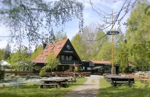 Traditional inn with beer garden in the countryside