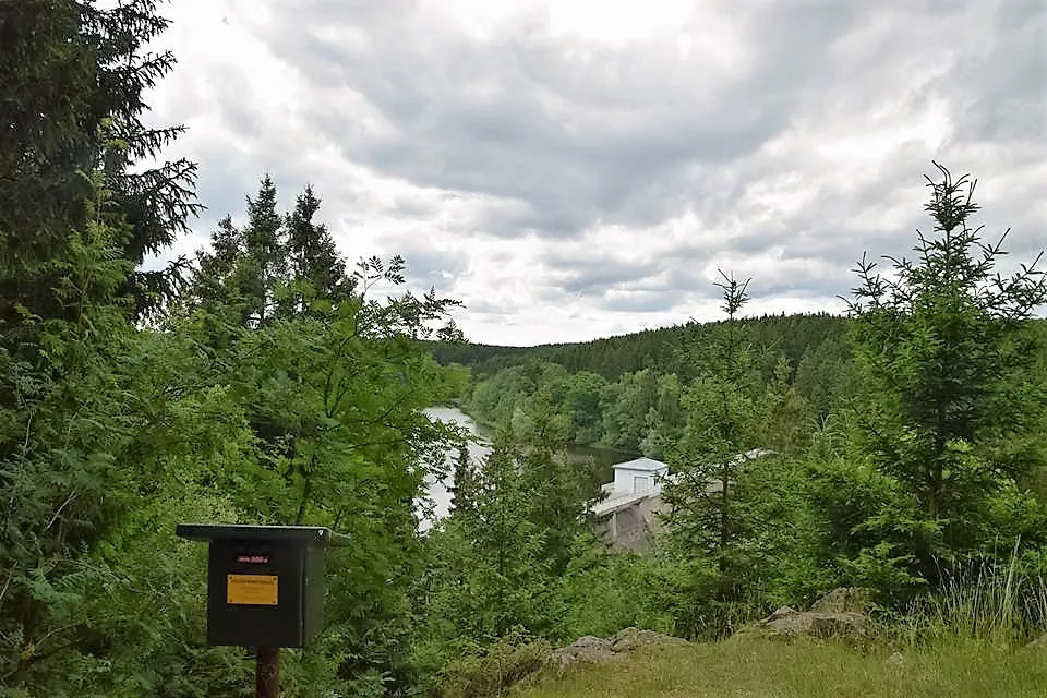 View of Waldsee with dam wall